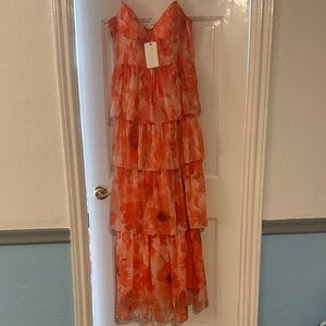 American Threads Vibrant Orange Dress